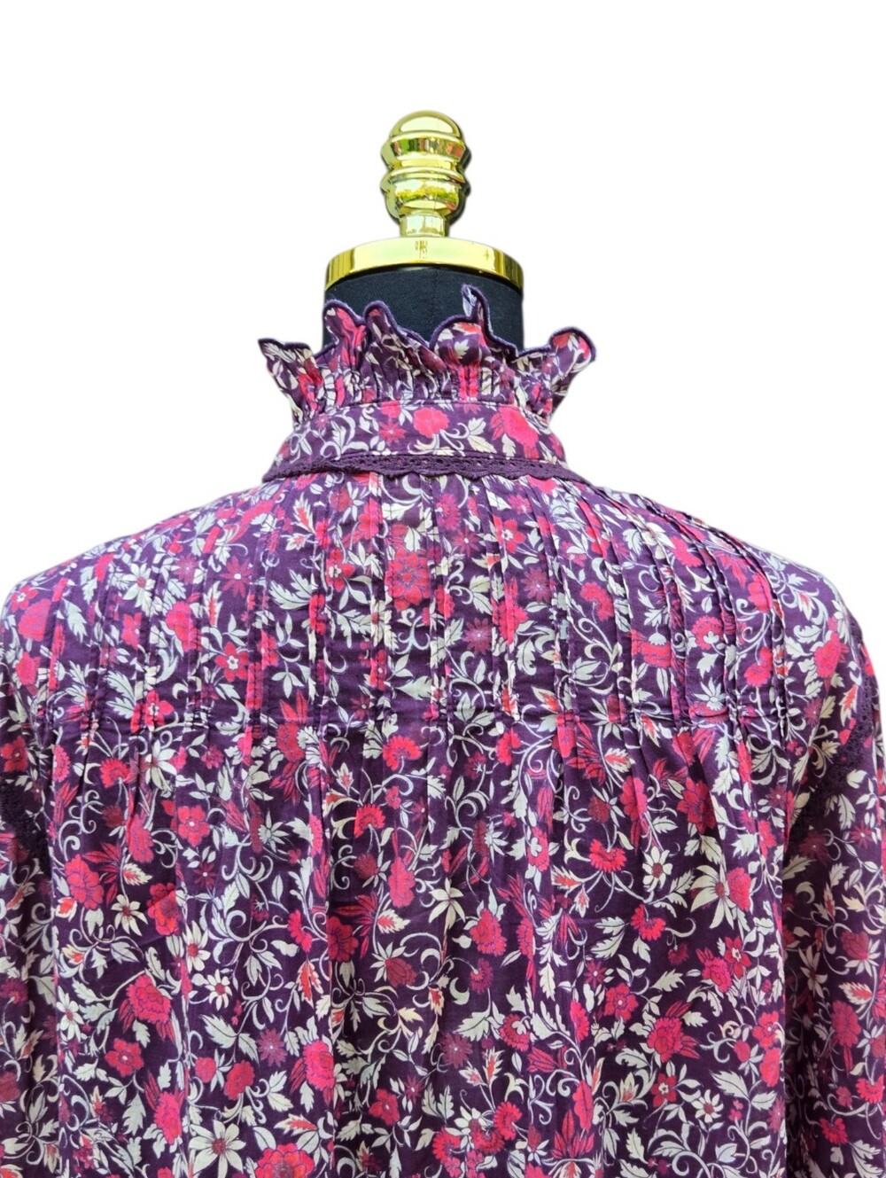 NWT Farm Rio Chelsea Garden Purple Floral Cotton Lace Blouse Size M - Picture 8 of 12